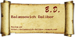 Balassovich Dalibor névjegykártya
